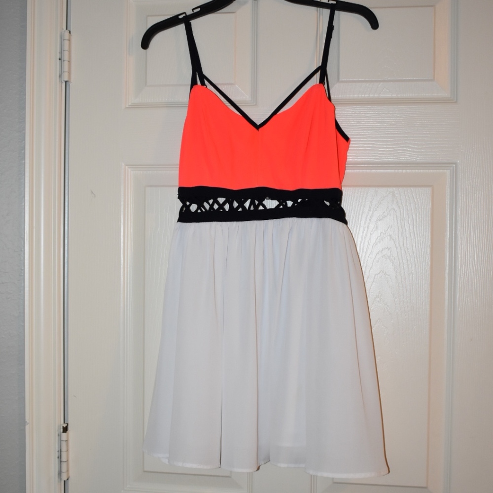 Vibrant Pink Lace-up Dress
